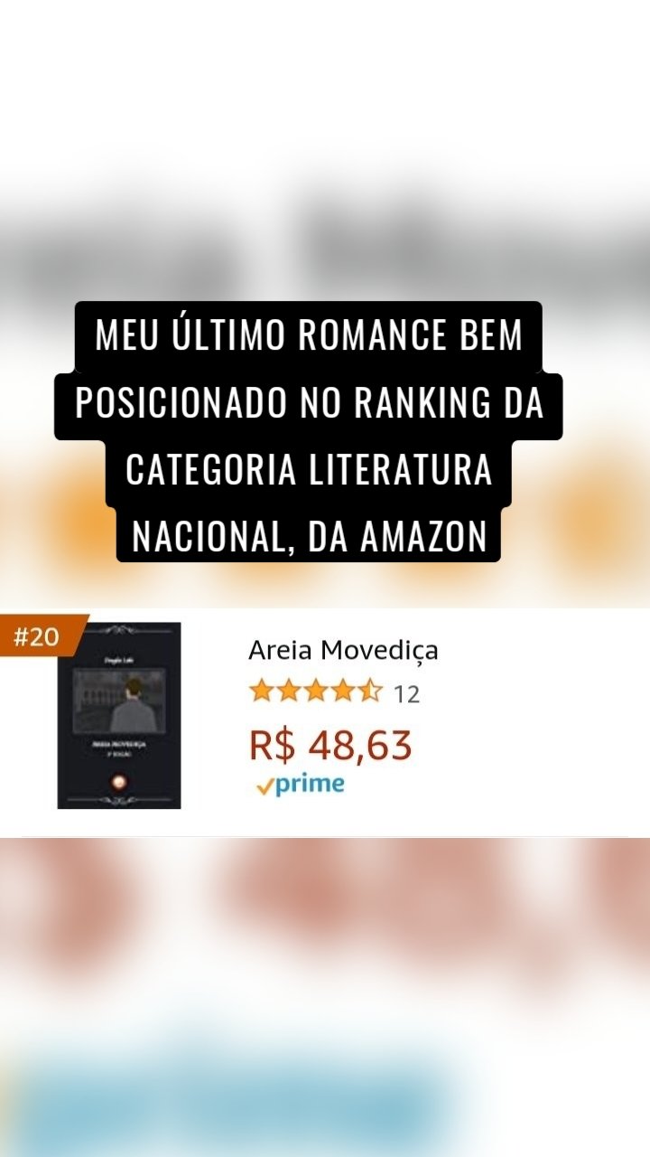 Meu último romance bem posicionado no ranking da categoria Literatura Nacional, da Amazon